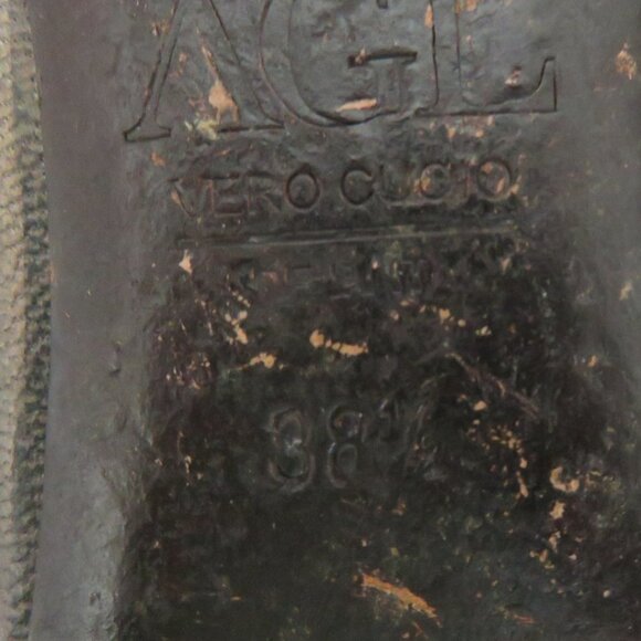 BOGO AGL Black Silverish Leather Cap Toe Ballet Flat Size 8 scrunched slip on 8 - Picture 10 of 13